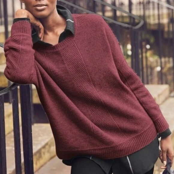 Athleta Brick Red Wool Cashmere Habitat Pullover Sweater XXS - Picture 1 of 6